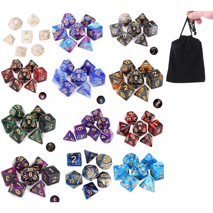 Kit 7 Dados de RPG D&D