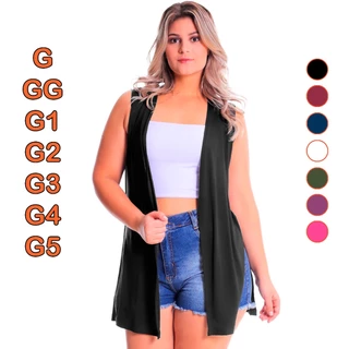 Colete Laterais Abertas Plus Size G GG G1 G2 G3 G4 G5
