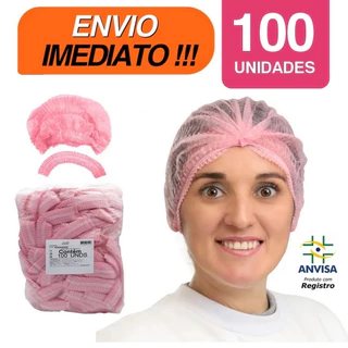 Touca Descartável Rosa TNT com Registro ANVISA - Rosa, Pink e Branco em Oferta na Shopee
