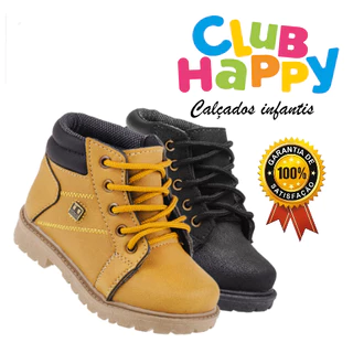 Bota Infantil Masculino Coturno de Menino Botinha Club Happy