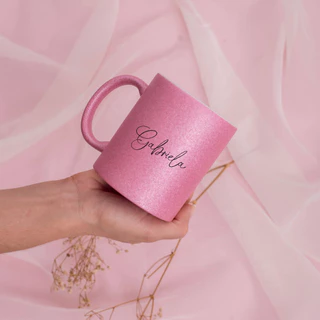 Caneca Porcelana Glitter Personalizada Sua Arte 325ml MONTAMOS SUA ARTE Presente Decorada Estampada