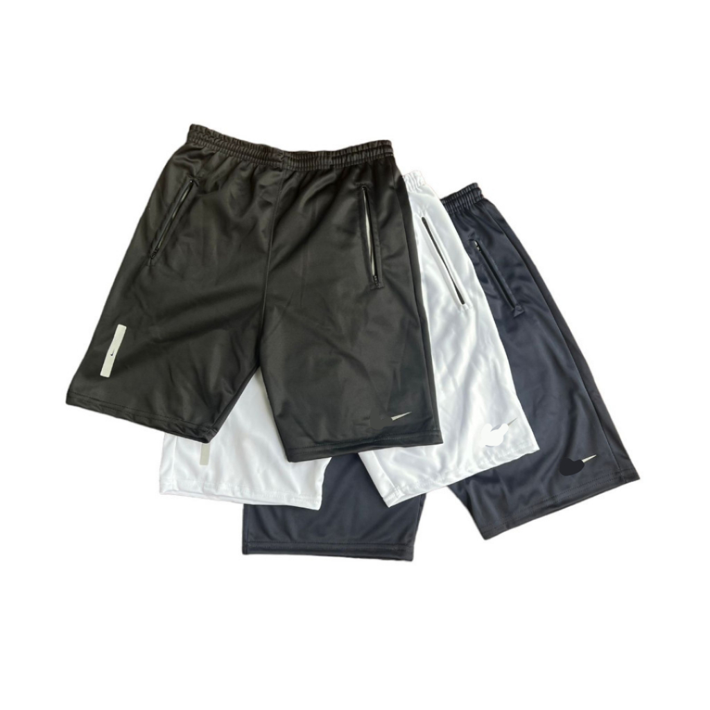 Kit 3 Shorts Bermuda Dry Fit Esportiva Treino Com Ziper no Bolso