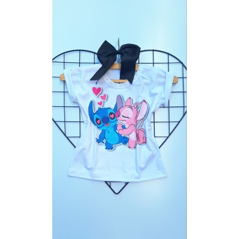 camiseta blusinha Stitch menina criança roupa infantil | Shopee Brasil