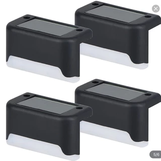 Kit Balizador de Escada Energia Solar Luminaria LED Sobrepor Externo Preto
