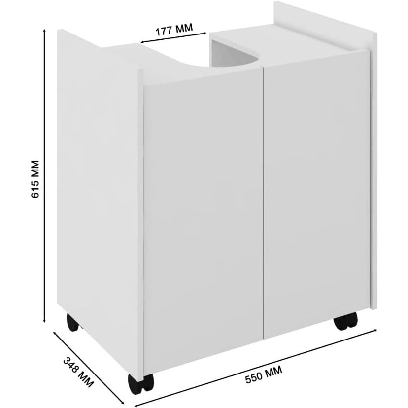 Gabinete Armário Banheiro Pia De Coluna Eccos - Branco