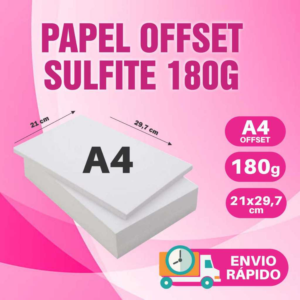 Papel Sulfite OffSet A4 Branco 180gr Kits de 50 até 200 Folhas | Shopee ...