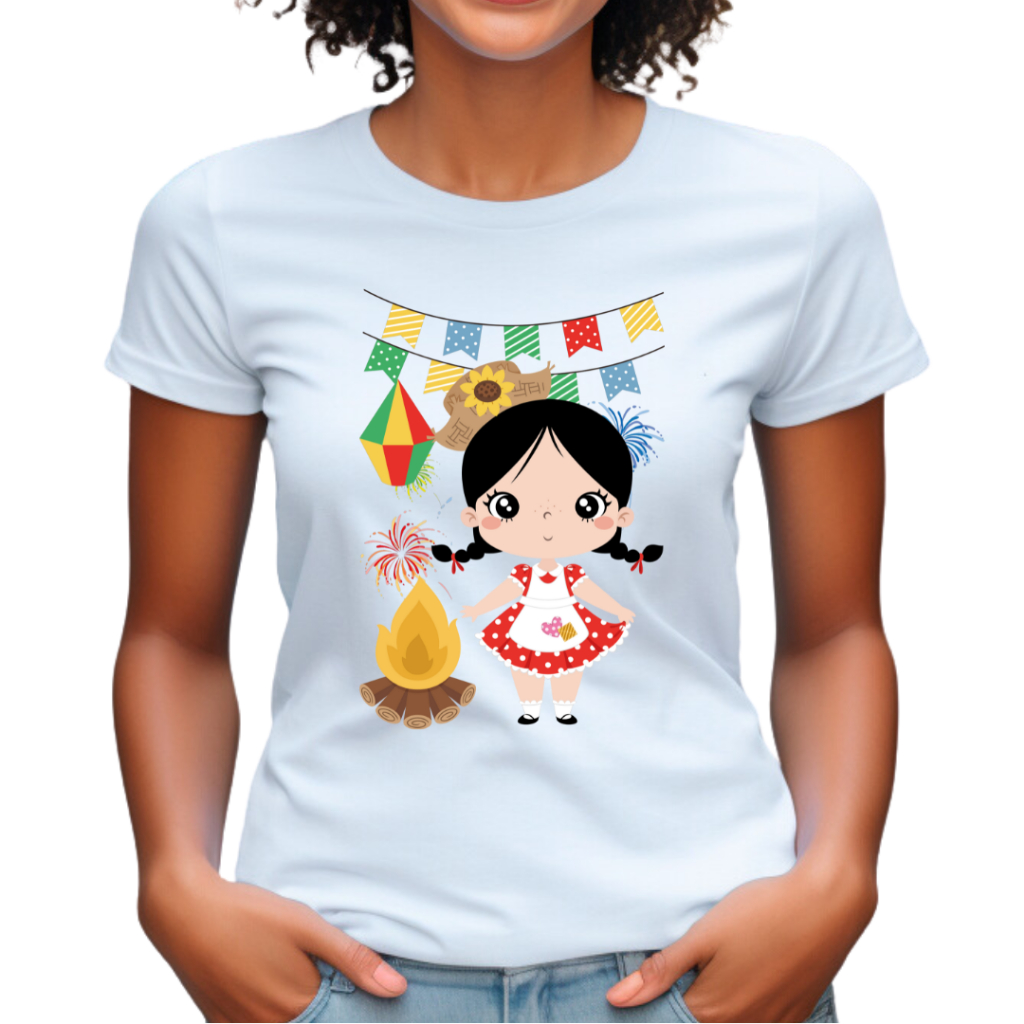 Camiseta festa junina tema junino camisa arraiá babylook feminina são ...