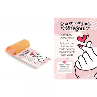 Kit 5 Blocos (500 Folhas) para Agradecimento / Sue encomenda chegou