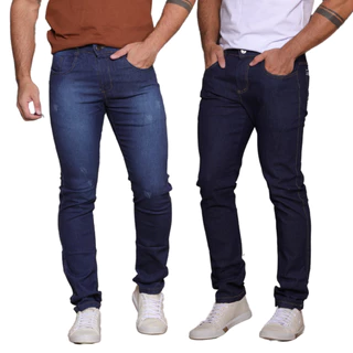 Calça Jeans Masculina Skinny Lycra Slim Lisa ou Rasgada Premium Promoção