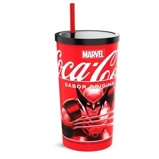Copo Wolverine Coca-Cola Cinemark Marvel Copão 1 litro exclusivo Canudo e Tampa Deadpool & Wolverine