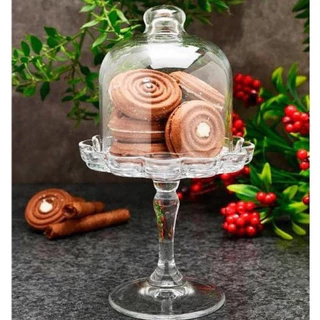 Porta Cupcake Doce de Vidro com Pé e Tampa Cristal Transparente