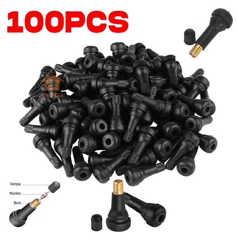 Bico Válvula Para Pneu Sem Câmara Tr414 100 Unidades