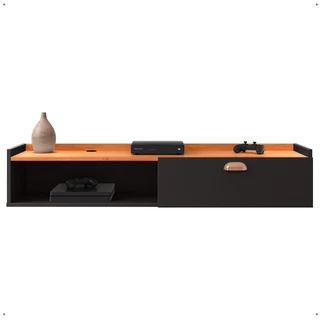 Rack Suspenso Home Classic 0,90 cm Estante Sala Estar 1 Porta Puxador Concha Nicho Decorativo - RPM