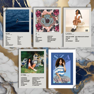 Quadro Decorativo Placas SZA Quadro Discografia Album em MDF 30x20cm Full HD