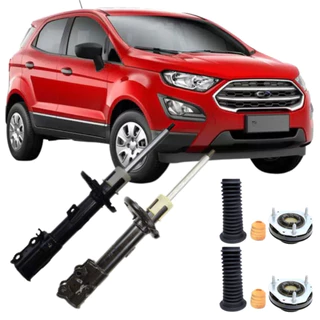 PAR DE AMORTECEDOR DIANTEIRO E KIT BATENTE E COIFA COM COXIM ECOSPORT 4X2 4X4 2012 A 2021