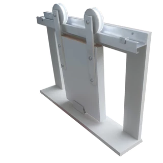 Kit para Porta de Correr até 60cm Trilho Basic Escovado Inteiro - 1,20m