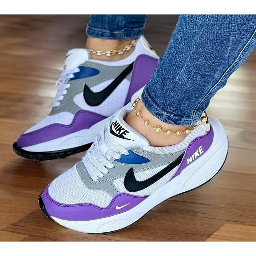 Tênis Feminino Casual Academia Preto/Bege/Verde 34 ao 39 Envio Imediato