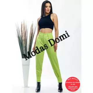 Modas Domi Calça Linho Estilo Cenoura Nova Coleção 816
