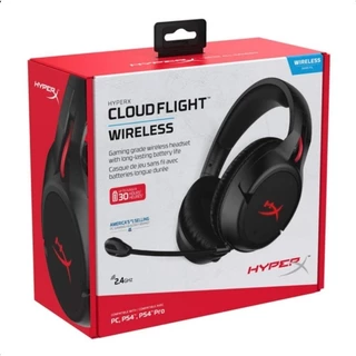 Headset Over-ear Gamer Sem Fio 30 Hrs Hyperx Cloud Flight Hx-hscf Preto Com Luz Vermelho Led Compatível PC PS4 PS5