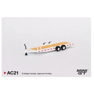 MINI GT AC21 1/64 Car Hauler Trailer White