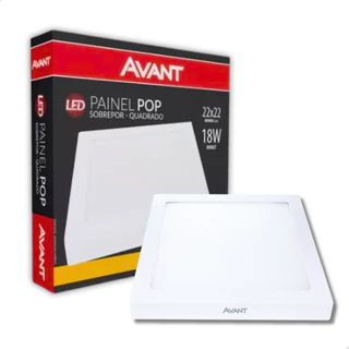 Painel Plafon Led 18w Quadrado Sobrepor Luz Quente Luminária 3000K