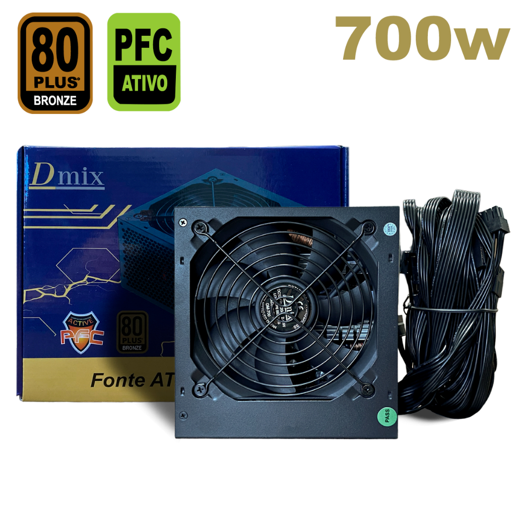 Fonte Atx 700w Real 80 Plus Bronze Bivolt Automática