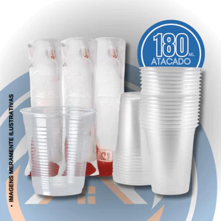 Copo Plástico Descartável 180ml c/100un , c/200un , c/300un , c/400 e c/500un
