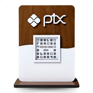Placa Pix Para Pagamento QR Code , Display Mdf Madeira | Shopee Brasil