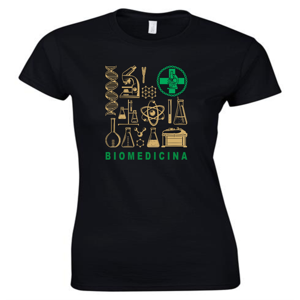 Camiseta Universitária Faculdade Curso de Biomedicina Feminina Baby Look 100% Algodão Modelos Únicos