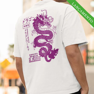Camiseta Dragão Oversized Premium 100% Algodão Basic Streetwear Unissex Masculina