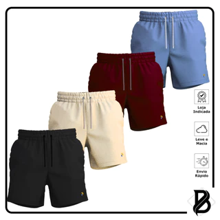 KIT 4 Shorts Linho Premium Mauricinho Bermuda Moda Praia