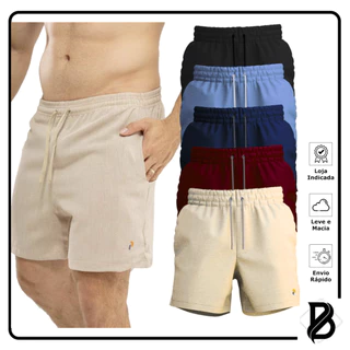 KIT 5 Bermudas Linho Confortaveis Cores Variadas.