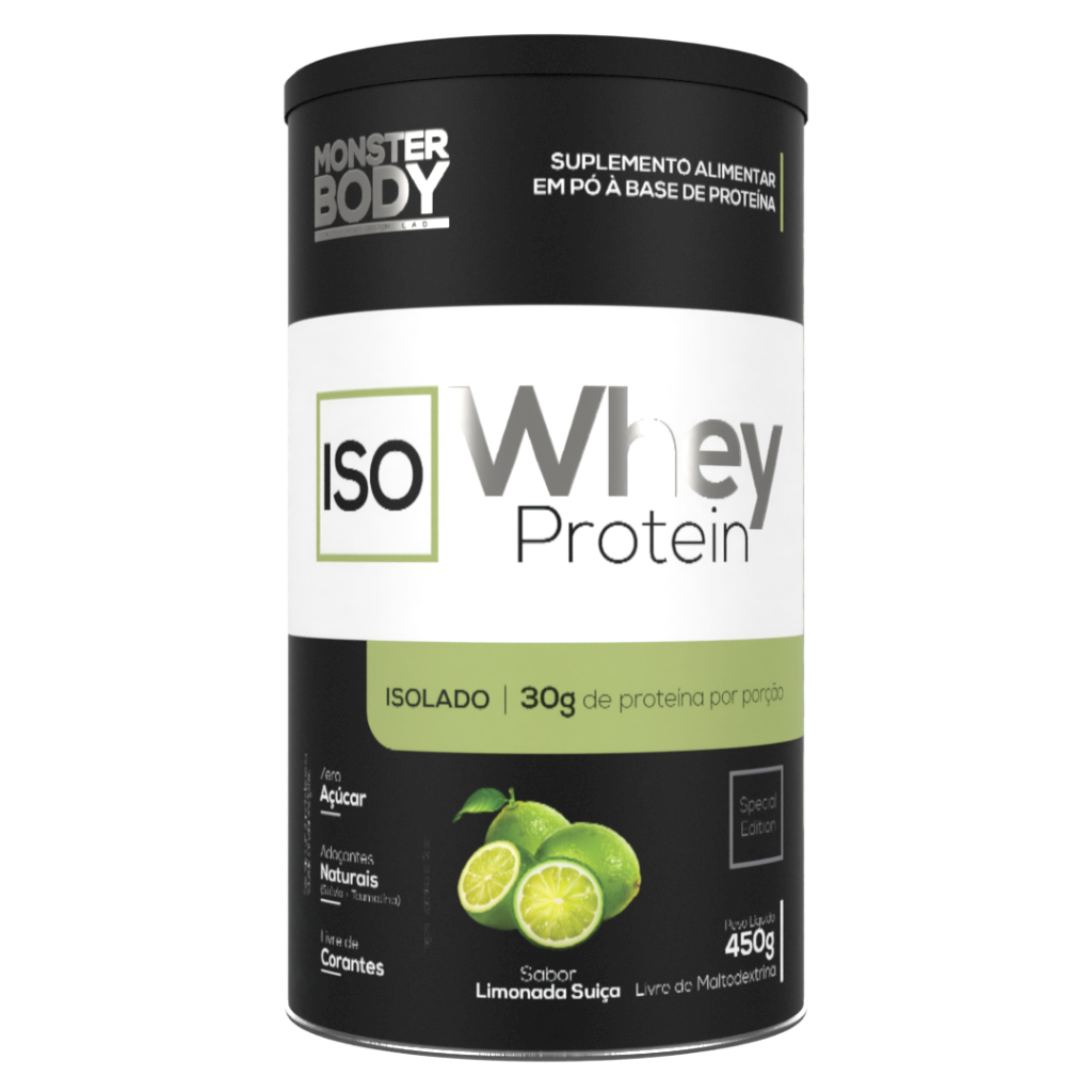 Whey Protein Iso 450g Limão Proteína Isolada Monsterbody | Shopee Brasil