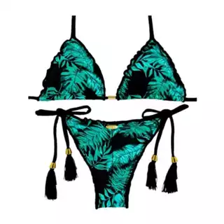 Biquíni Feminino Cortininha Empina Bumbum De Amarrar