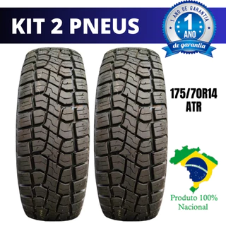 Kit 2 Pneus aro 14 ATR Nacional 175-70-14 Primeira Linha IN : 002344/2016