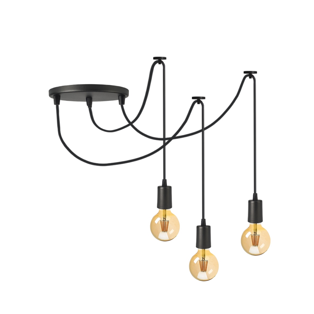 Lustre Estilo Aranha Luminária Com 3 Pendentes 2M 110/220v
