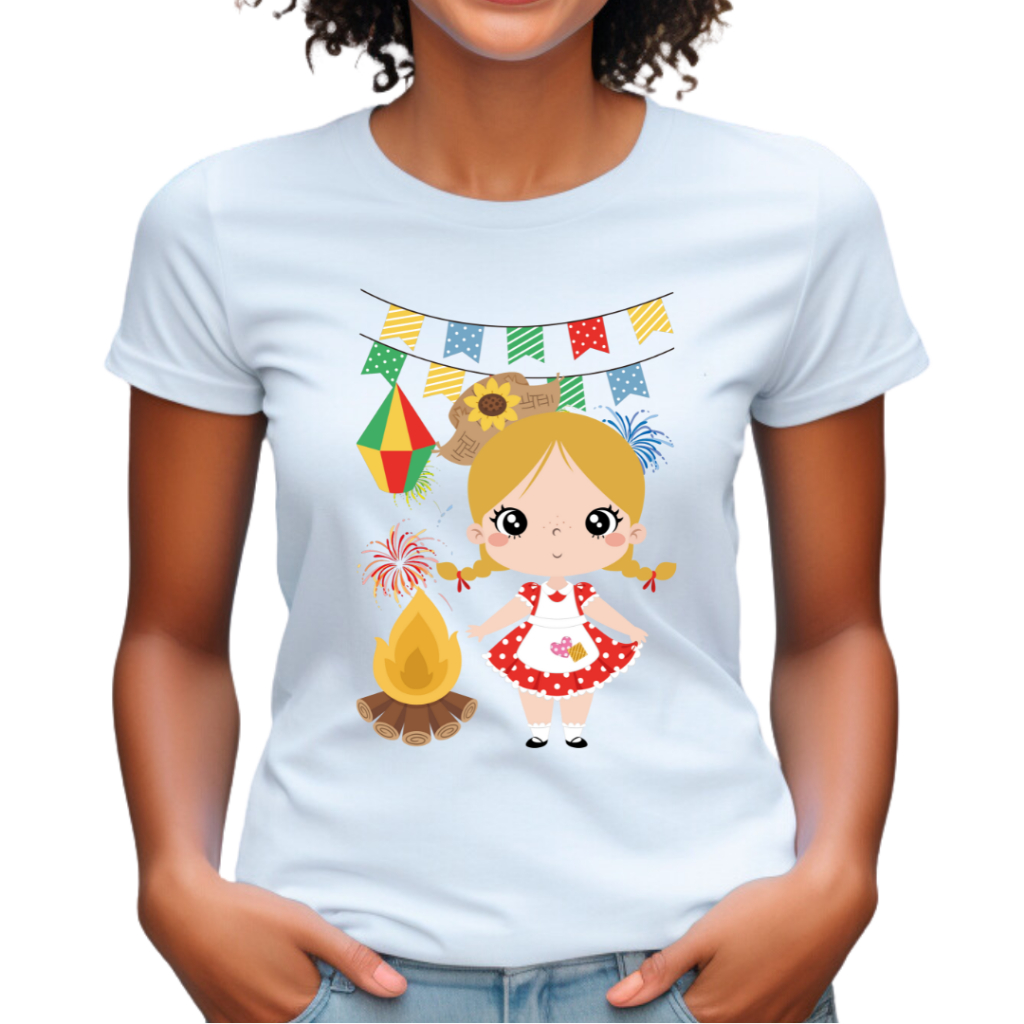 Blusa festa junina camiseta tema junino camisa são joão fogueira balão ...