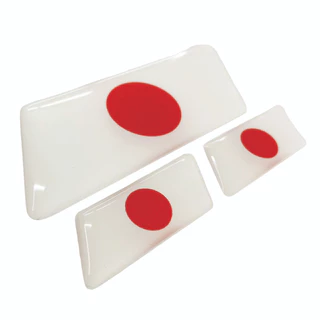 Adesivos Emblemas Bandeira do Japão Resinado Tuning para Carros Motos Notebooks Capacetes