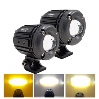 Par De Farol De Milha Luz Led Forte Para Moto Cor Dupla Lente Alto E Baixo Strobo Modelo Universal