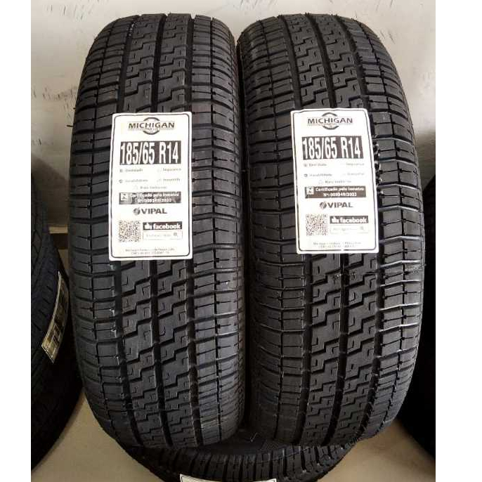 KIT 2 PNEUS DE CARRO 185/65 R14 - BORRACHA VIPAL - MICHIGAN PNEUS
