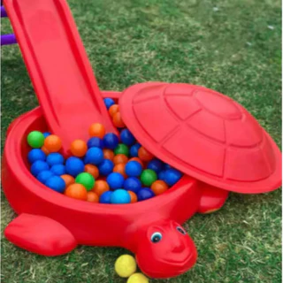 Tanque Jabuti + 100 Bolinhas para Meninos e Meninas Brinquedo Playground de Água e Areia