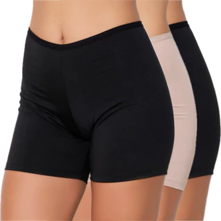 Kit 3 Short Anágua Liso Bermuda Segunda Pele Feminino
