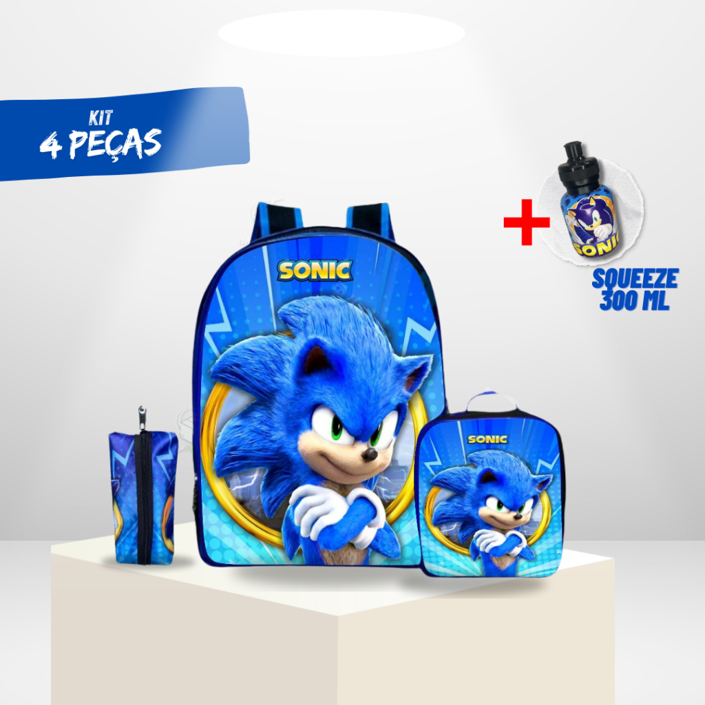 Mochila escolar Sonic Shopee Brasil