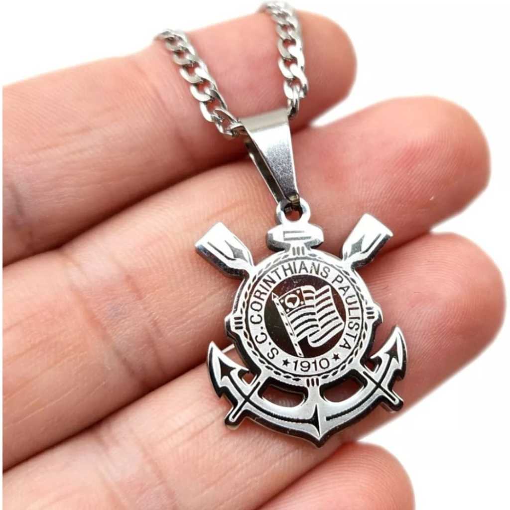 Corrente Aço Inoxidavel Futebol Time Corinthians