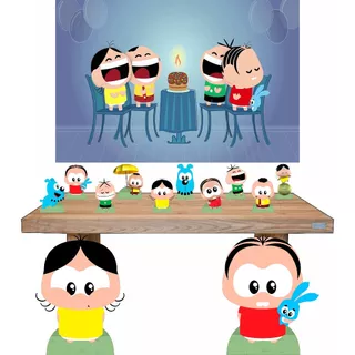 Kit Festa - Turma Da Monica Toys 8 Mesa 2 De Chão + Painel Personalizado