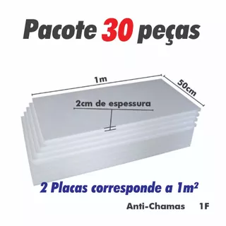 30 Placas De Isopor Antichamas Térmicas Espessura 20mm ( 2cm ) Tamanho 100x50x2cm