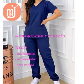 Conjunto Pijama Cirúrgico Scrub Oxford C/ Nome Bordado.