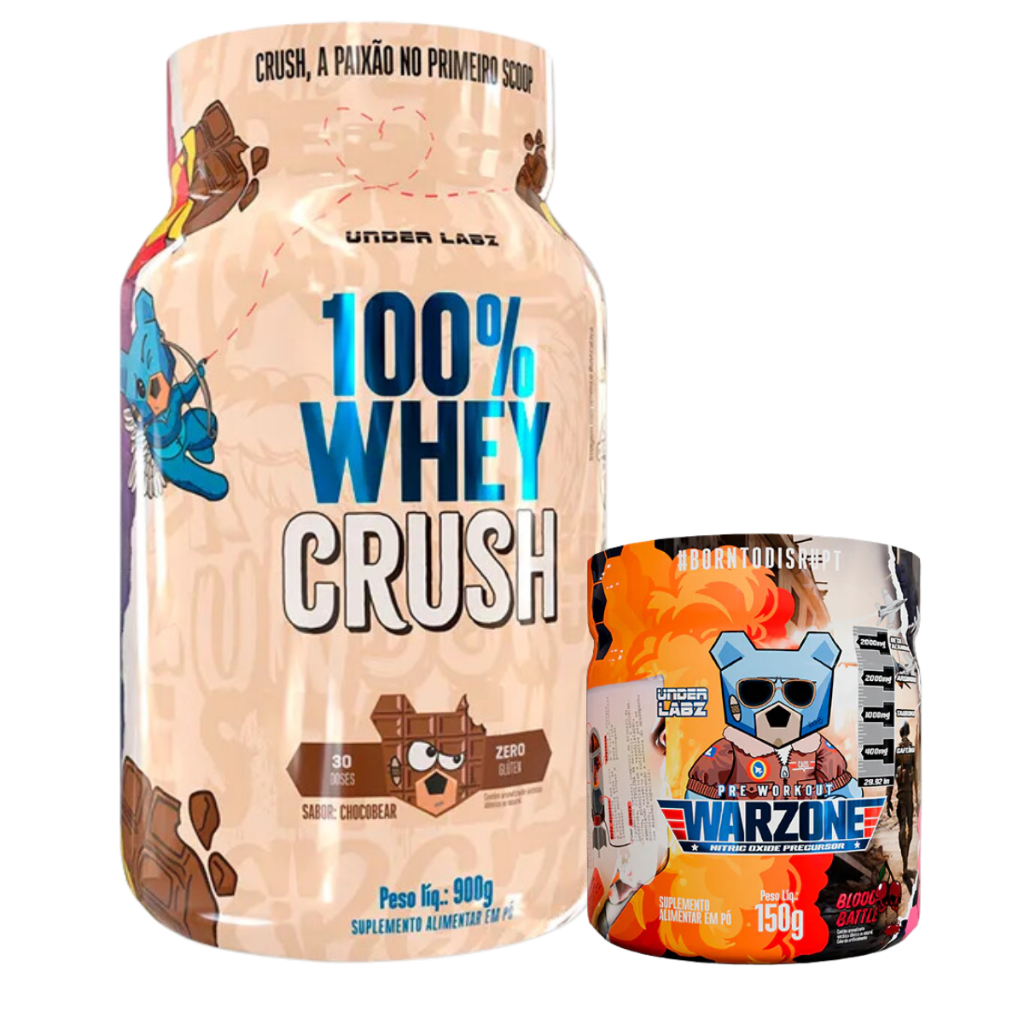 100% Whey Crush - 900g - Contém Lactose - Under Labz + Warzone - Pré ...