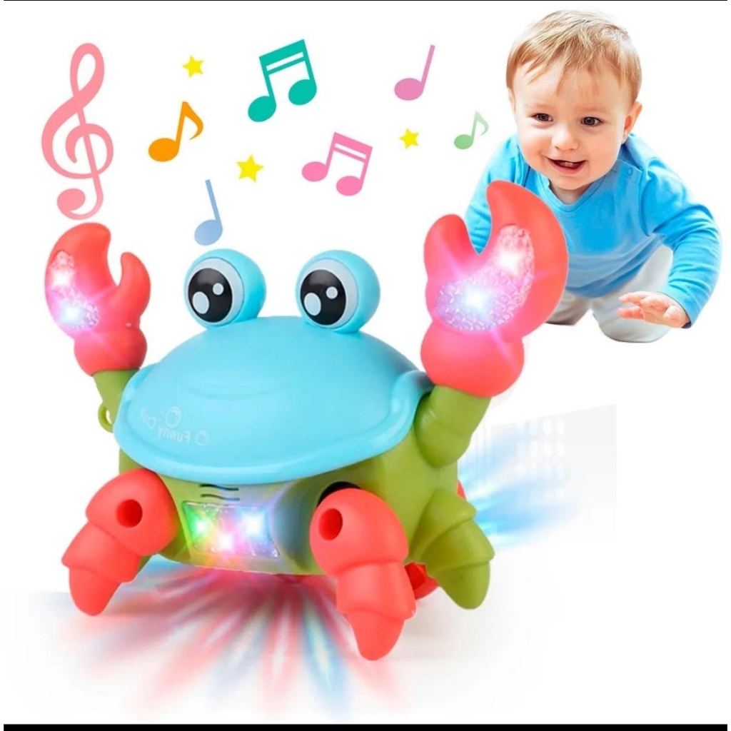 Brinquedo Caranguejo Fujão Musical Som Luz E Movimento