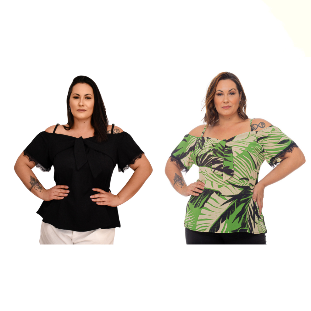 Blusas elegantes plus size cheap